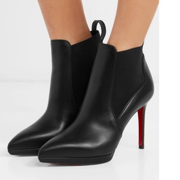 Christian Louboutin Shoes - AUTHENTIC Black Crochinetta 100mm, Christian Louboutin, Size 37 (Not For Bundle)